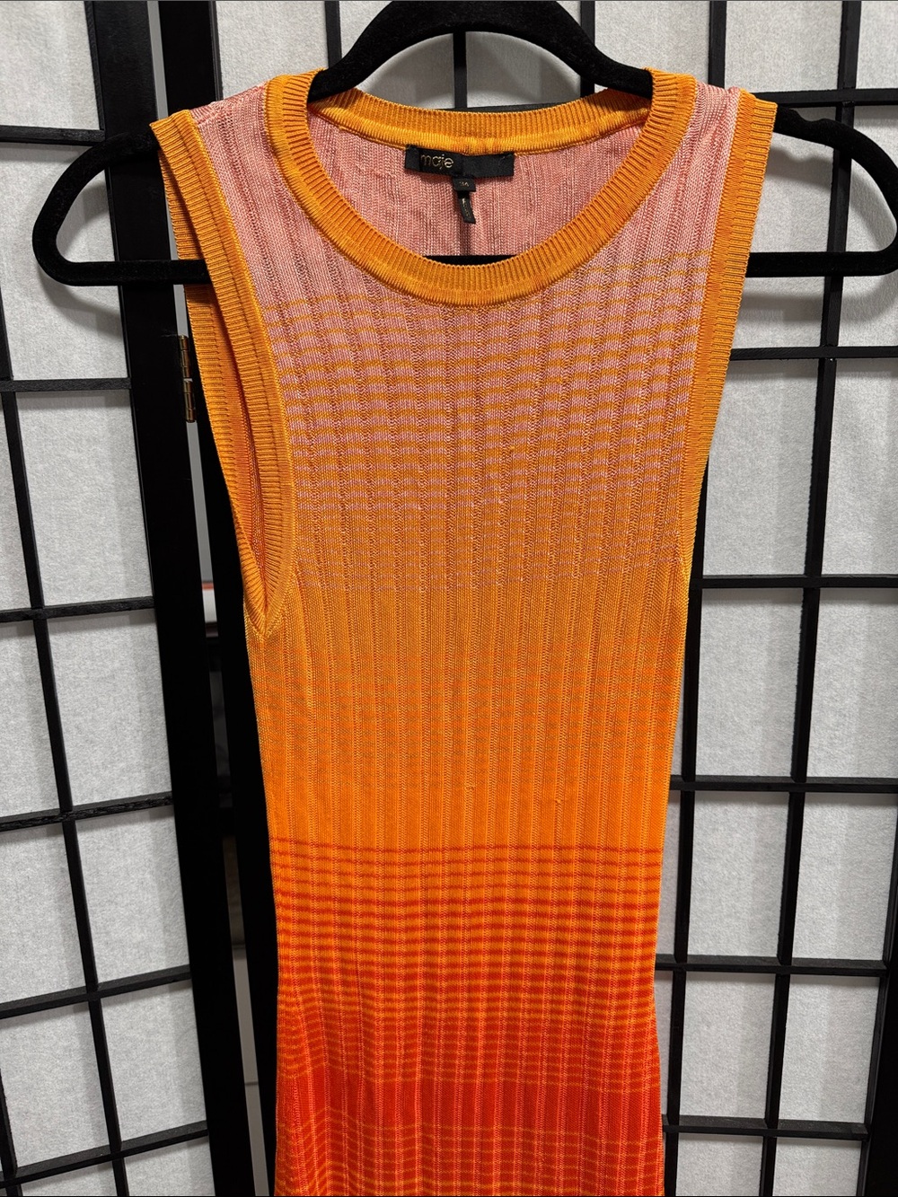 Maje Tie-Dye Knit Maxi Dress – Orange Ombre | Size 0 - Picture 9 of 17